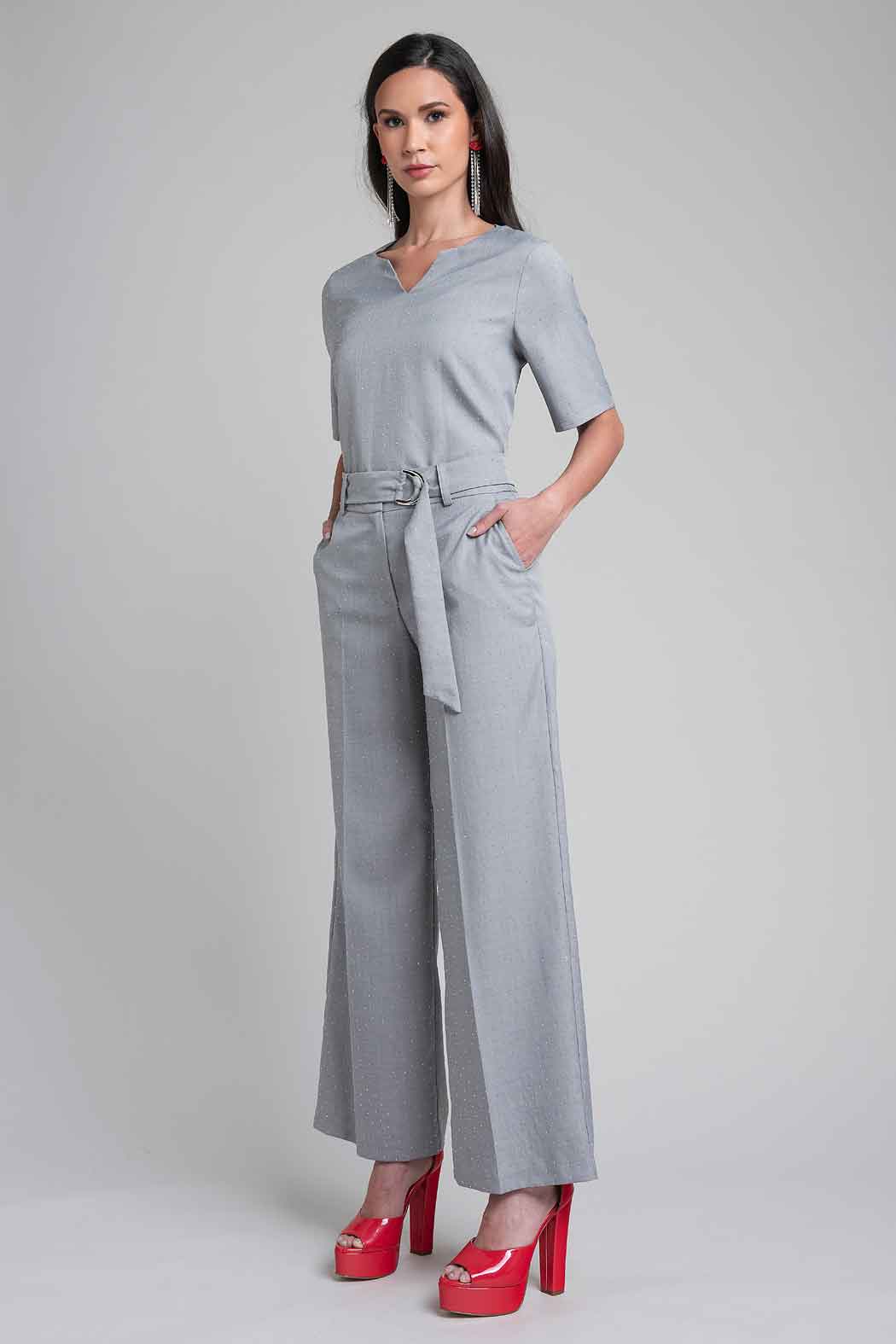 Conjunto De Pantalon Y Blusa Con Brillos