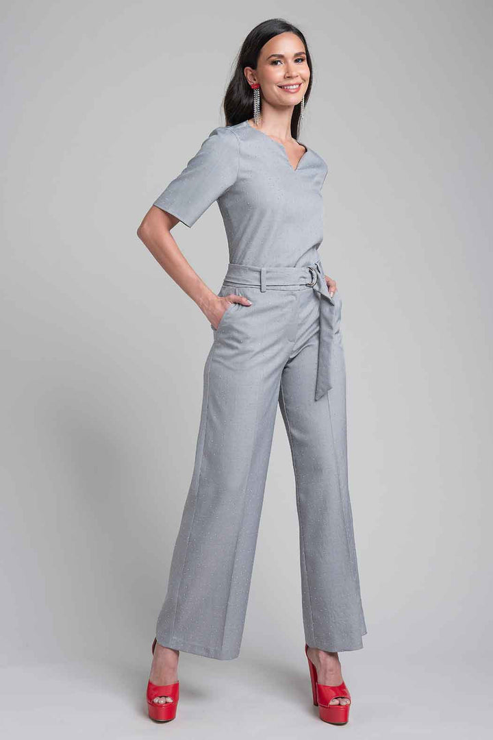 Conjunto De Pantalon Y Blusa Con Brillos