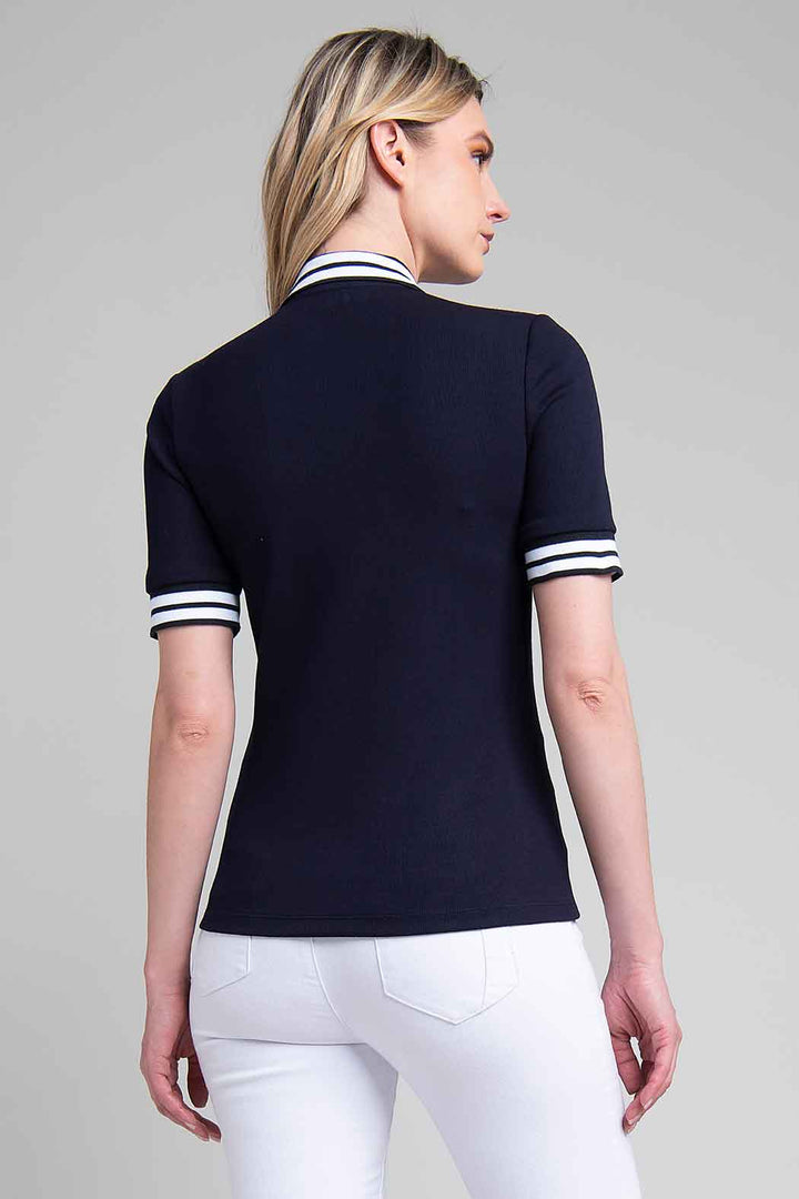 Blusa Con Manga Corta Con Cuello Sport