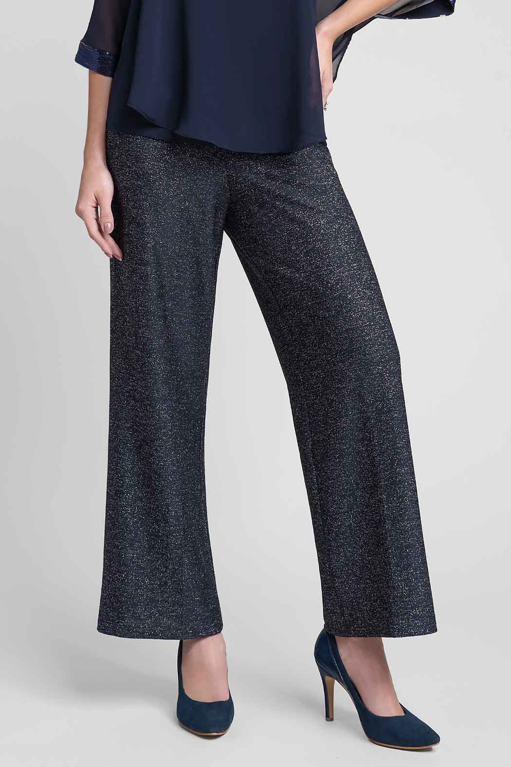 Pantalon Corte Recto Con Brillos