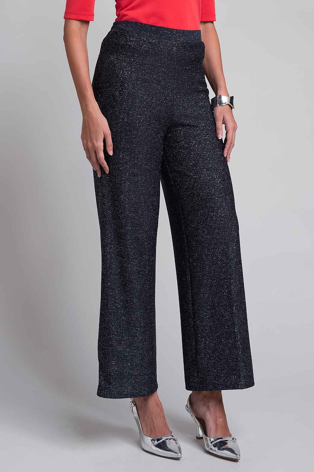 Pantalon Corte Recto Con Brillos