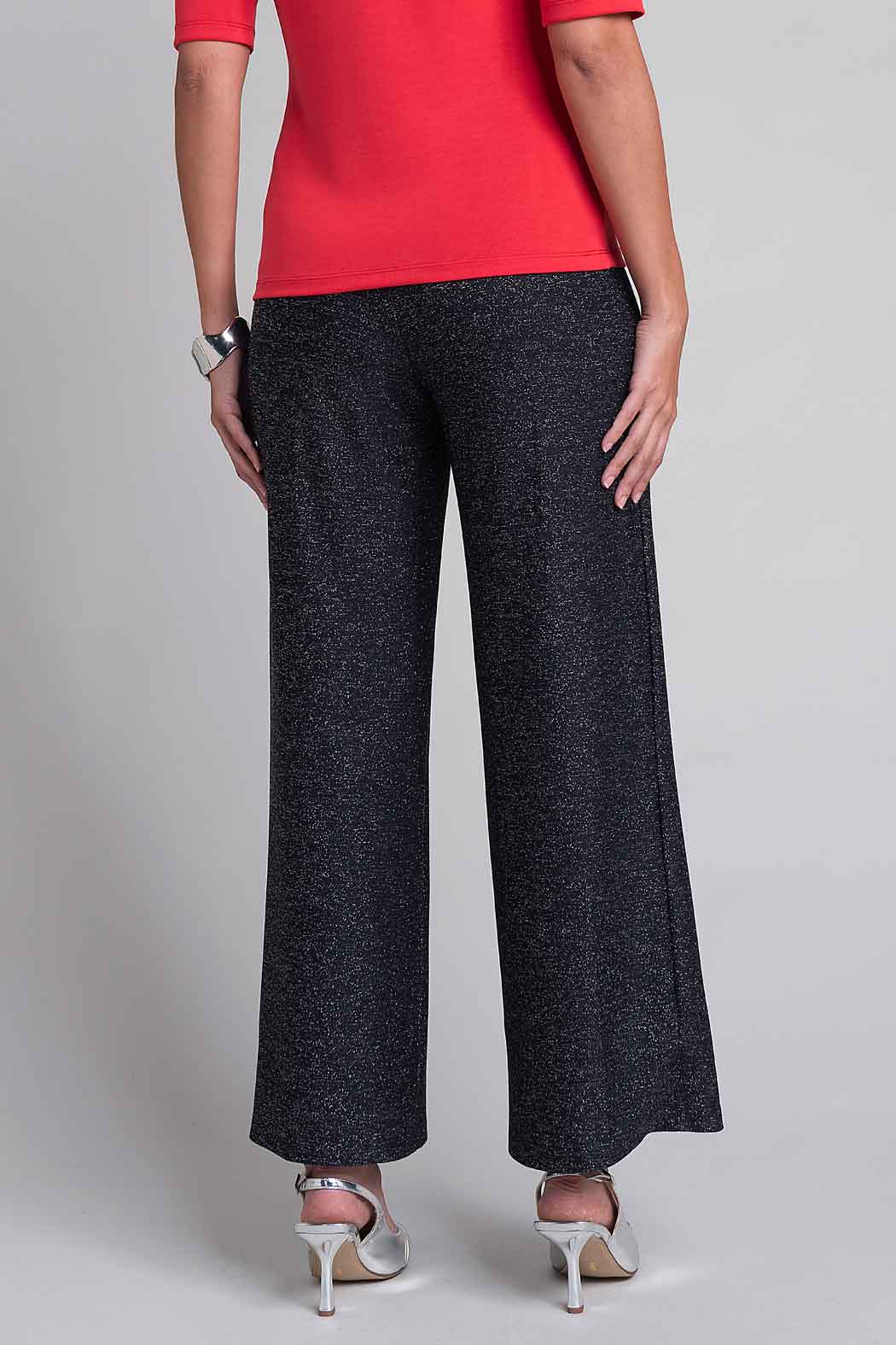 Pantalon Corte Recto Con Brillos