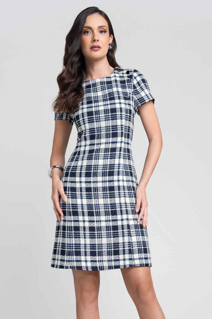 Vestido Con Estampado De Cuadros