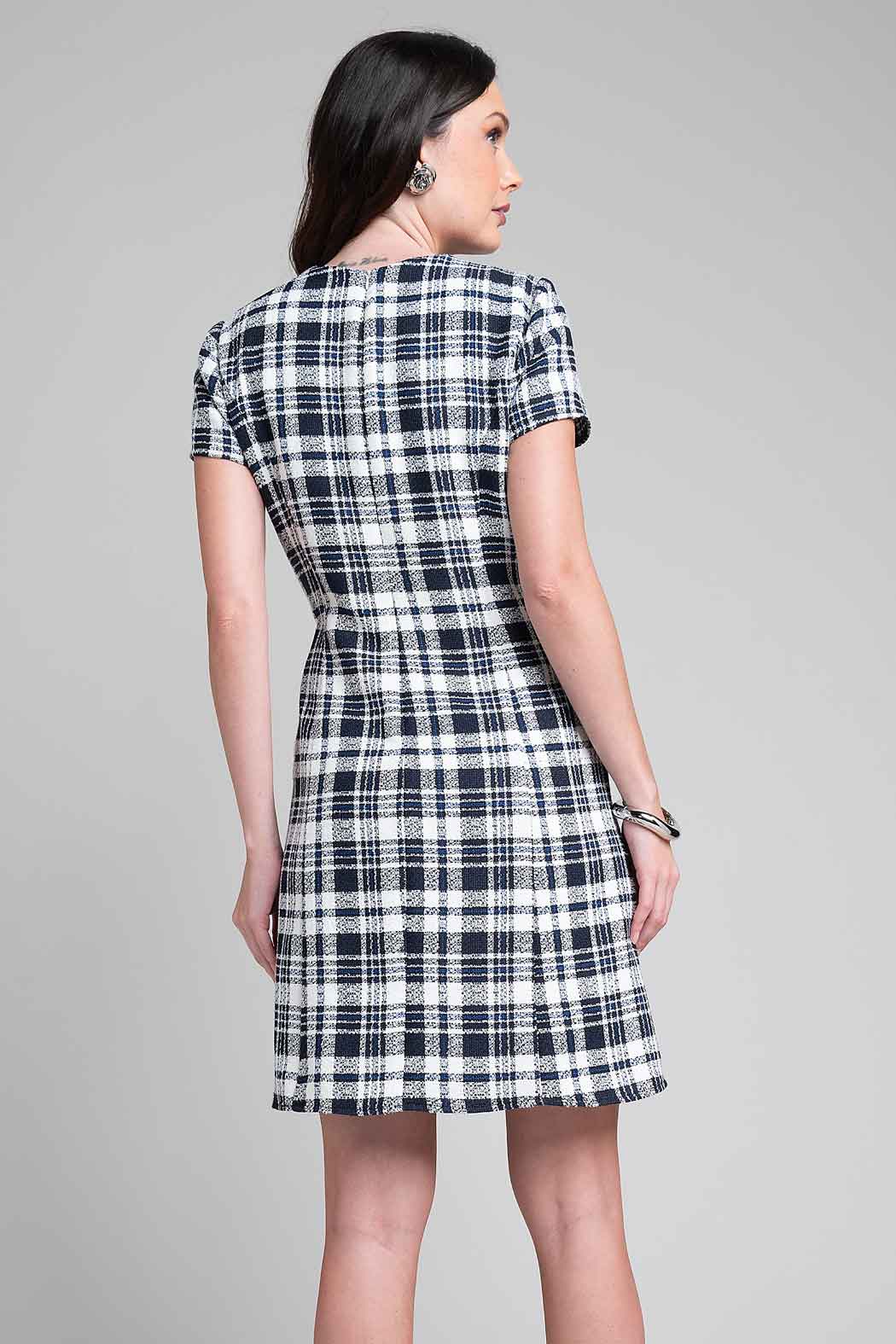Vestido Con Estampado De Cuadros