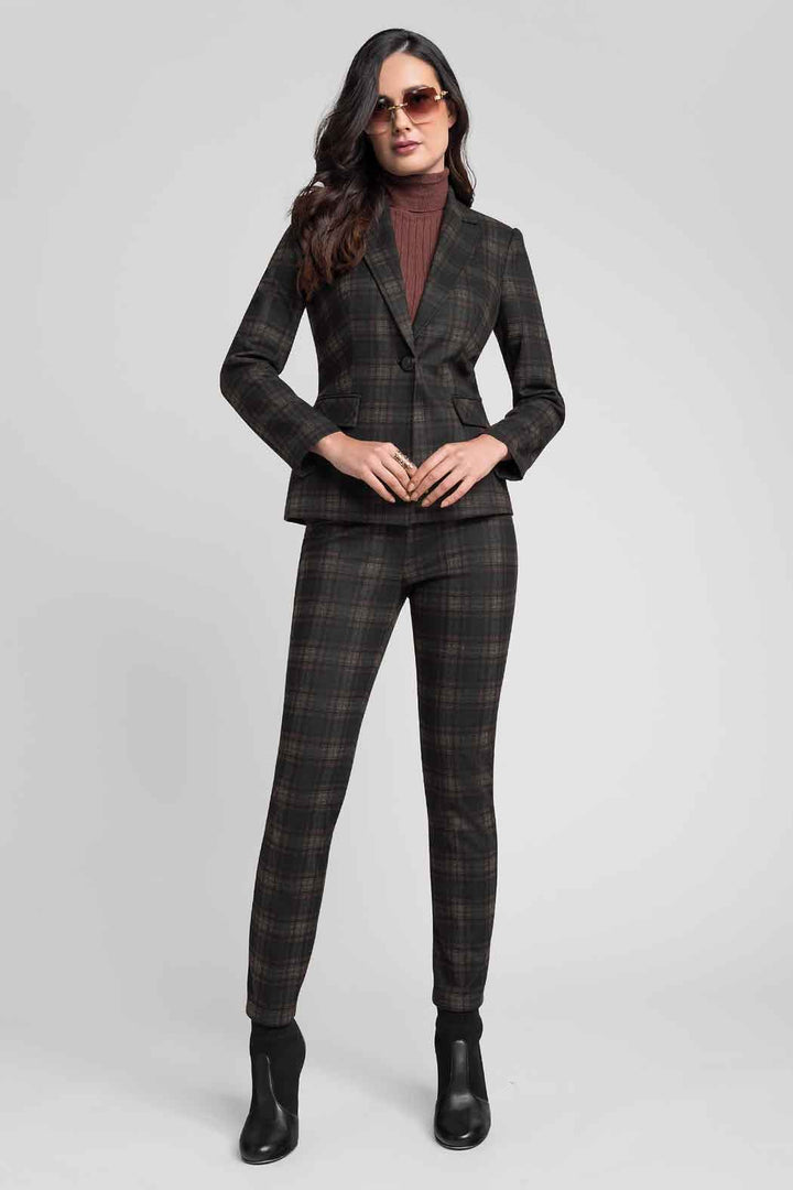 Conjunto De Pantalon Con Saco De Cuadros