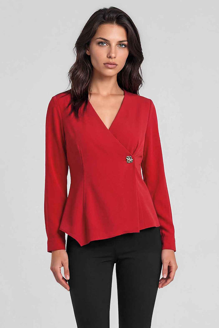 Blusa Cruzada Con Manga Larga