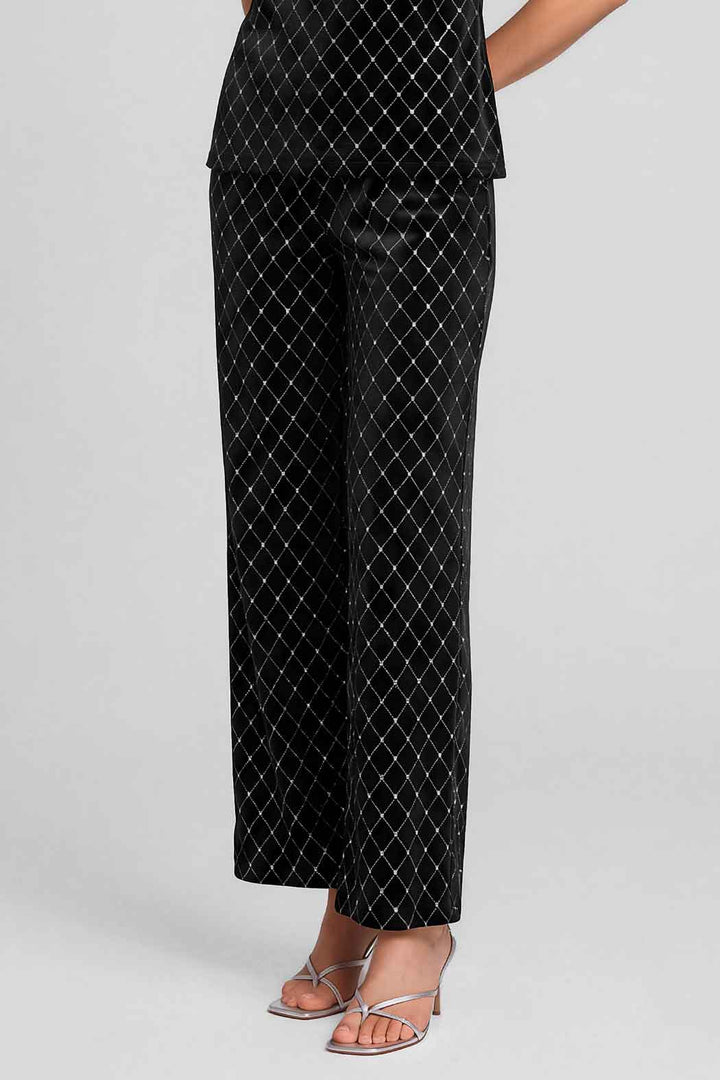 Pantalon Corte Recto Con Brillos