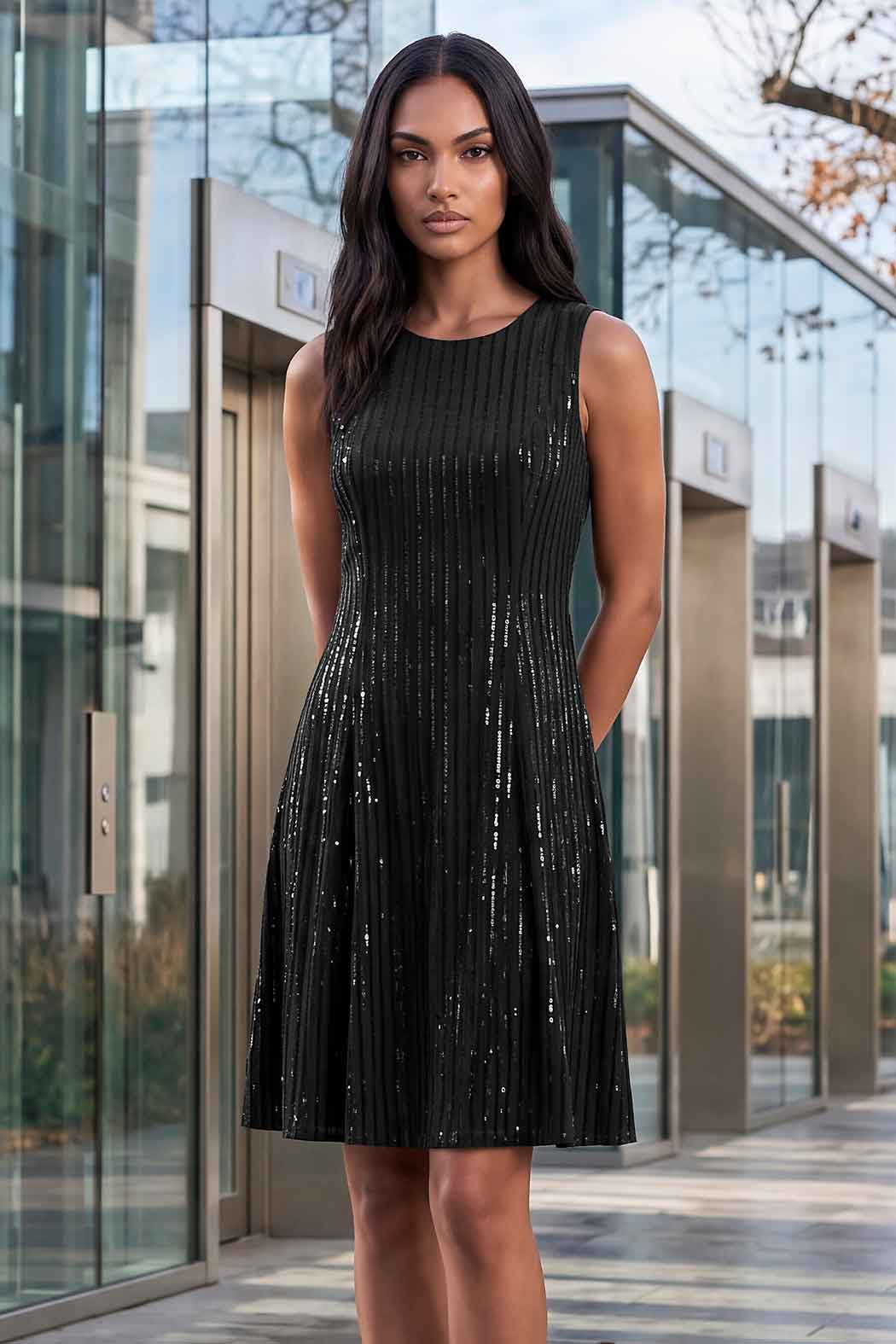 Vestido Sin Mangas Con Lentejuelas