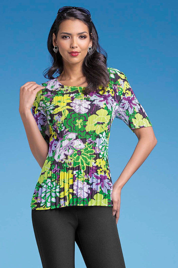 Blusa Con Plisado Estampada De Flores