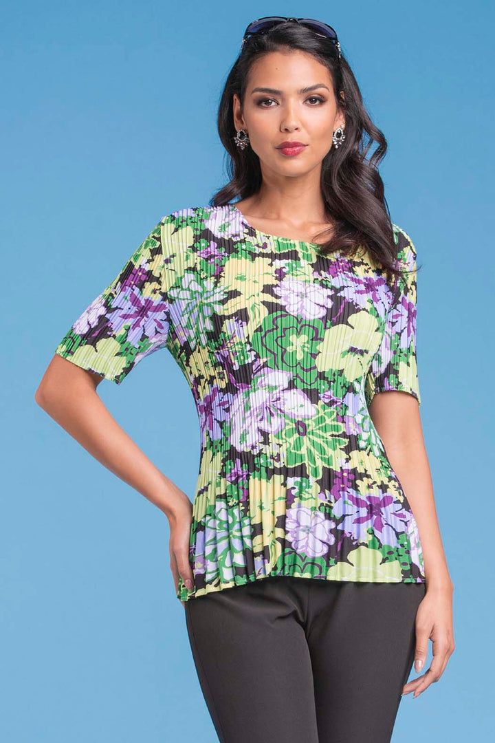 Blusa Con Plisado Estampada De Flores