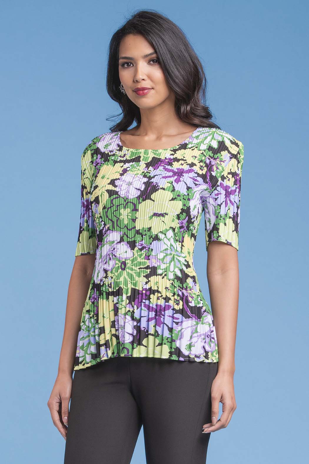 Blusa Con Plisado Estampada De Flores