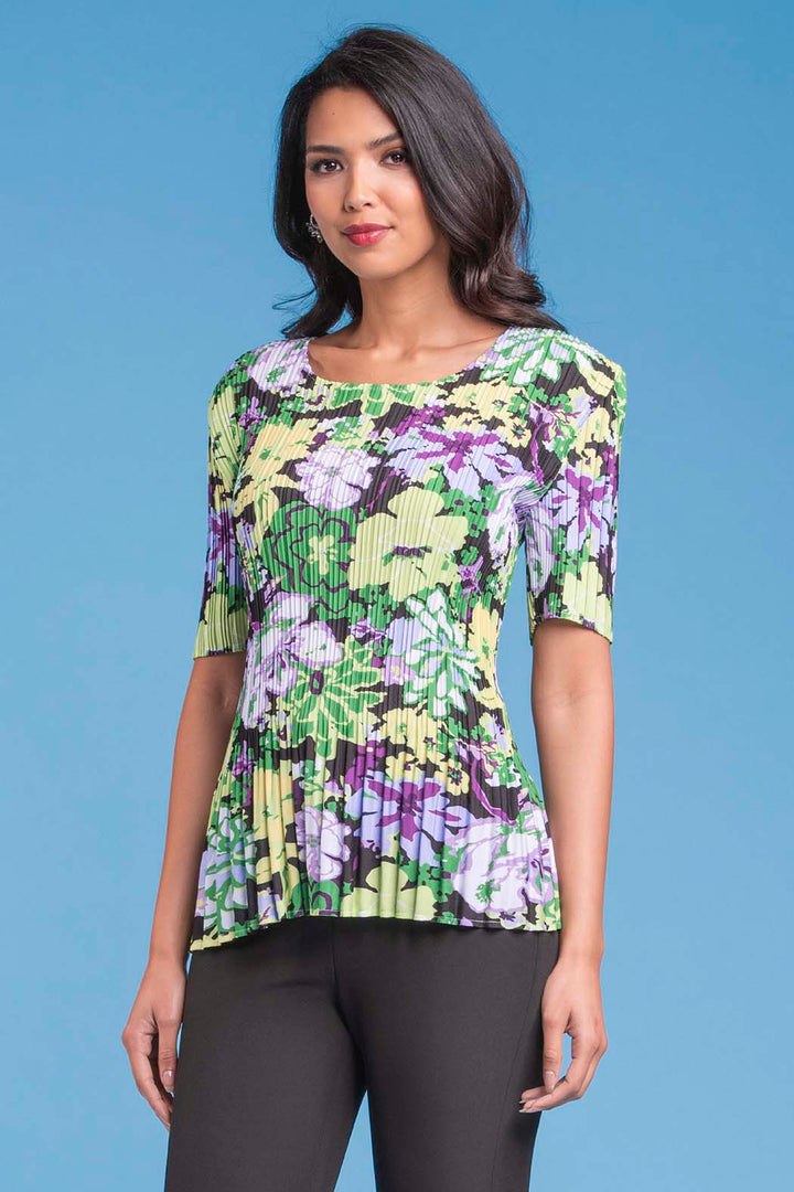 Blusa Con Plisado Estampada De Flores