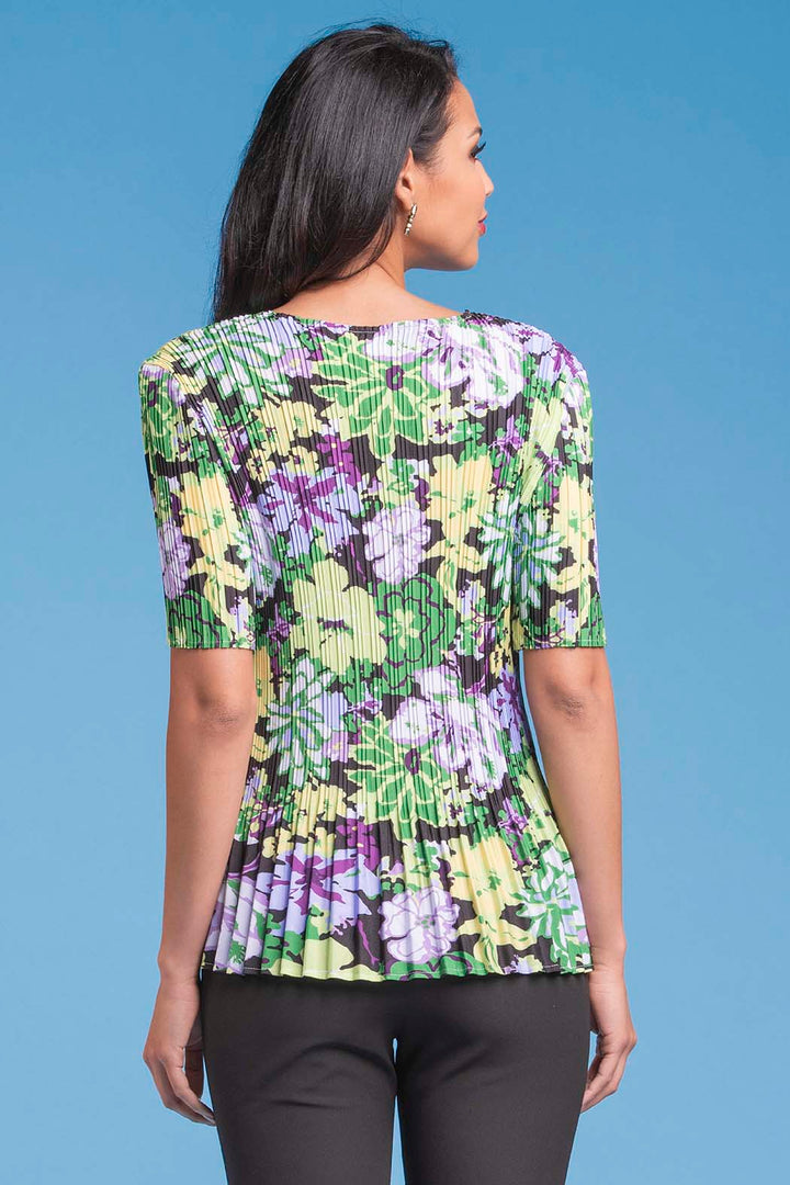 Blusa Con Plisado Estampada De Flores