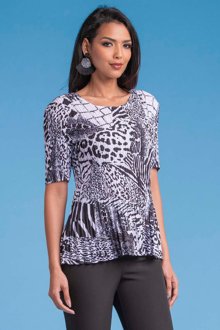 Blusa Con Plisado Estampada