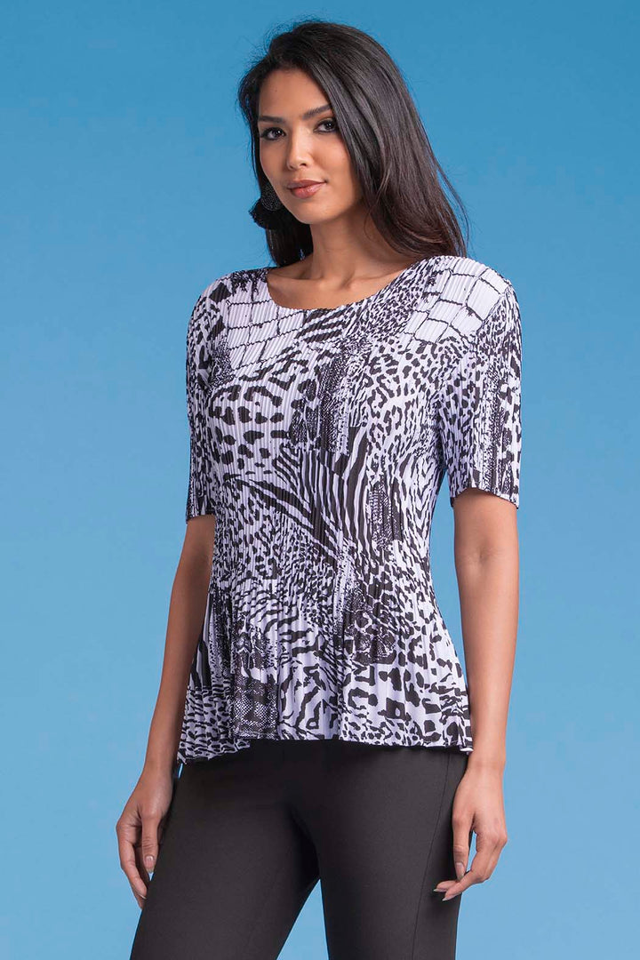 Blusa Con Plisado Estampada