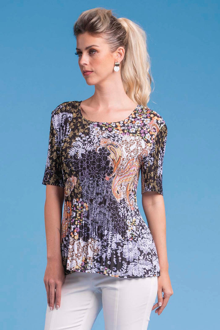 Blusa Con Plisado Estampada