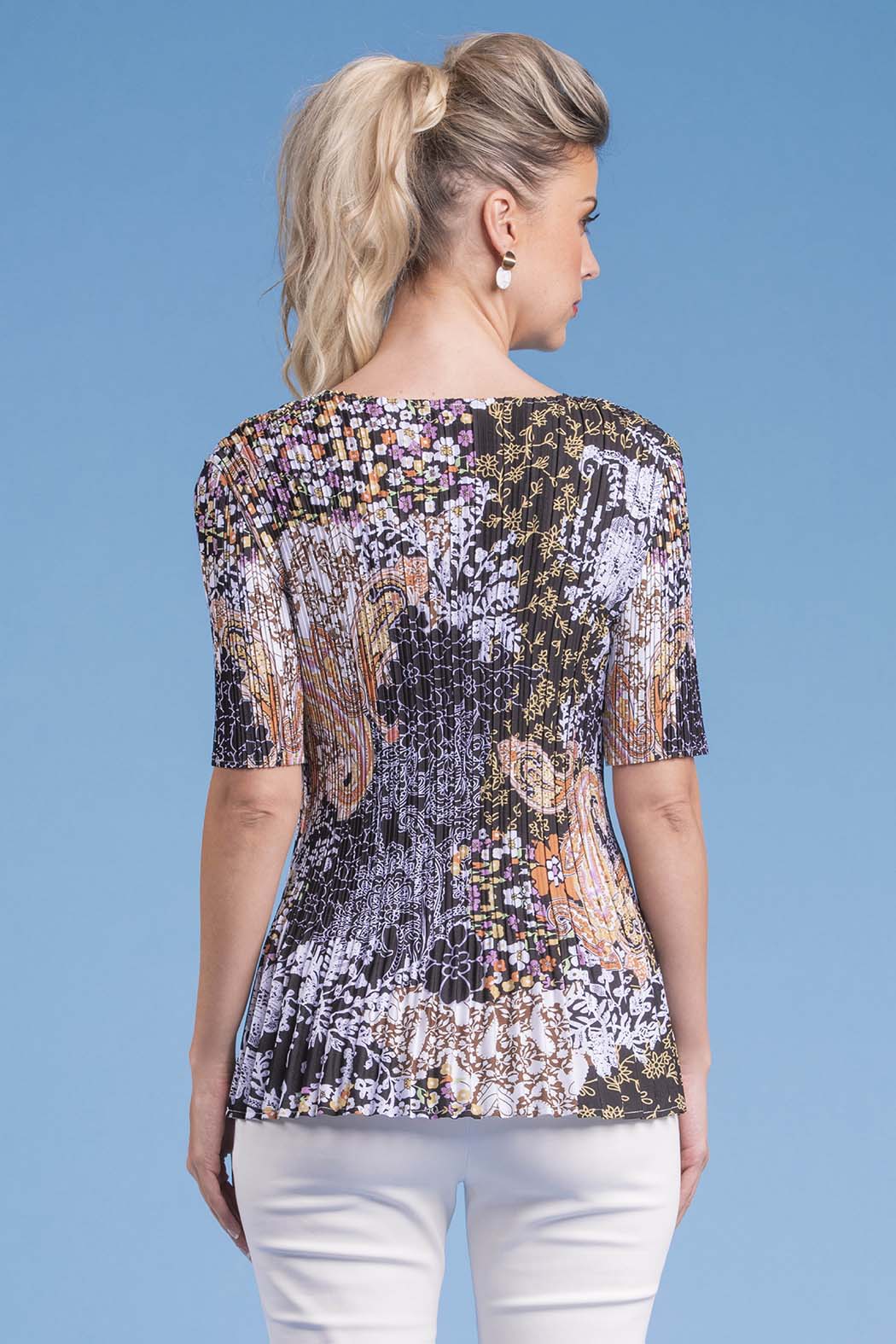 Blusa Con Plisado Estampada