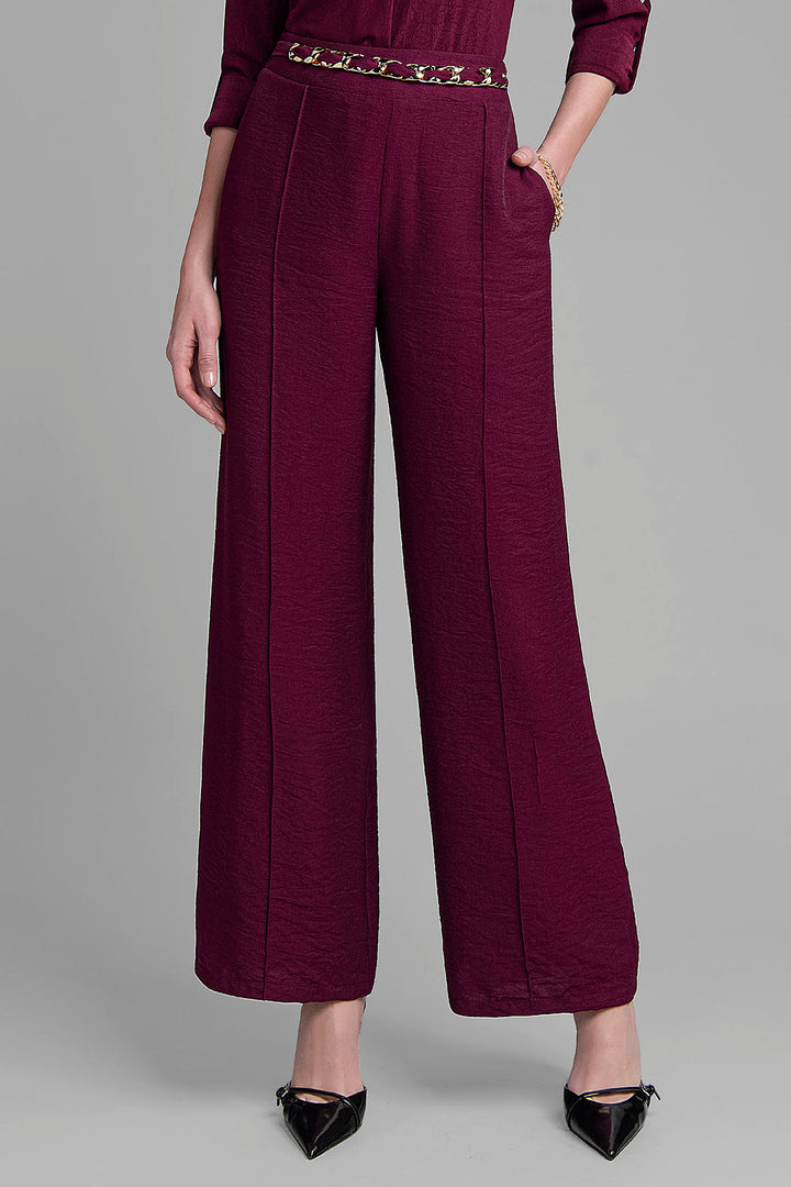 Pantalon Corte Recto Con Cadena En Cintura