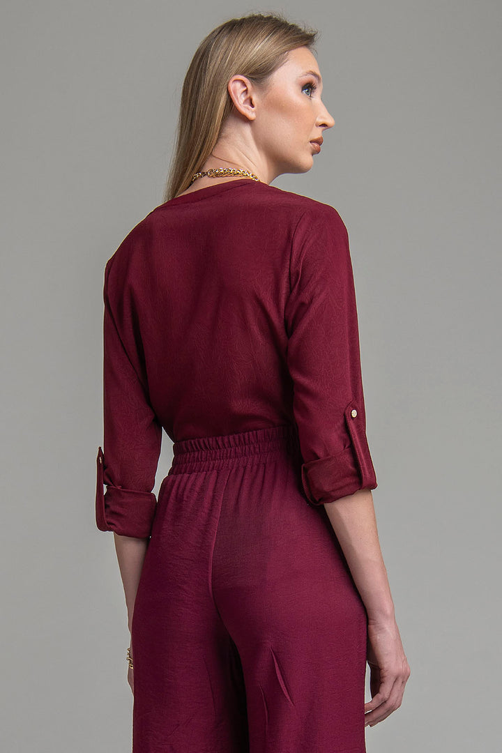 Blusa Con Manga Larga Y Botones Al Frente