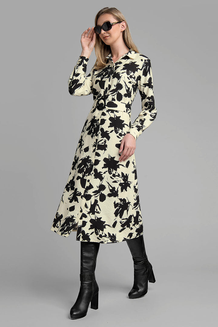 Vestido Camisero Estampado De Flores