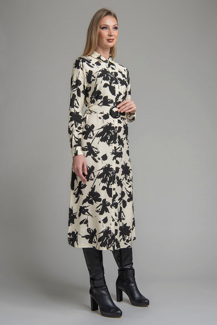 Vestido Camisero Estampado De Flores