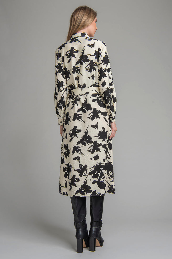 Vestido Camisero Estampado De Flores
