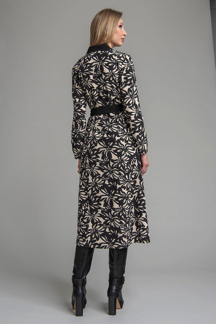 Vestido Largo Camisero Estampado De Flores