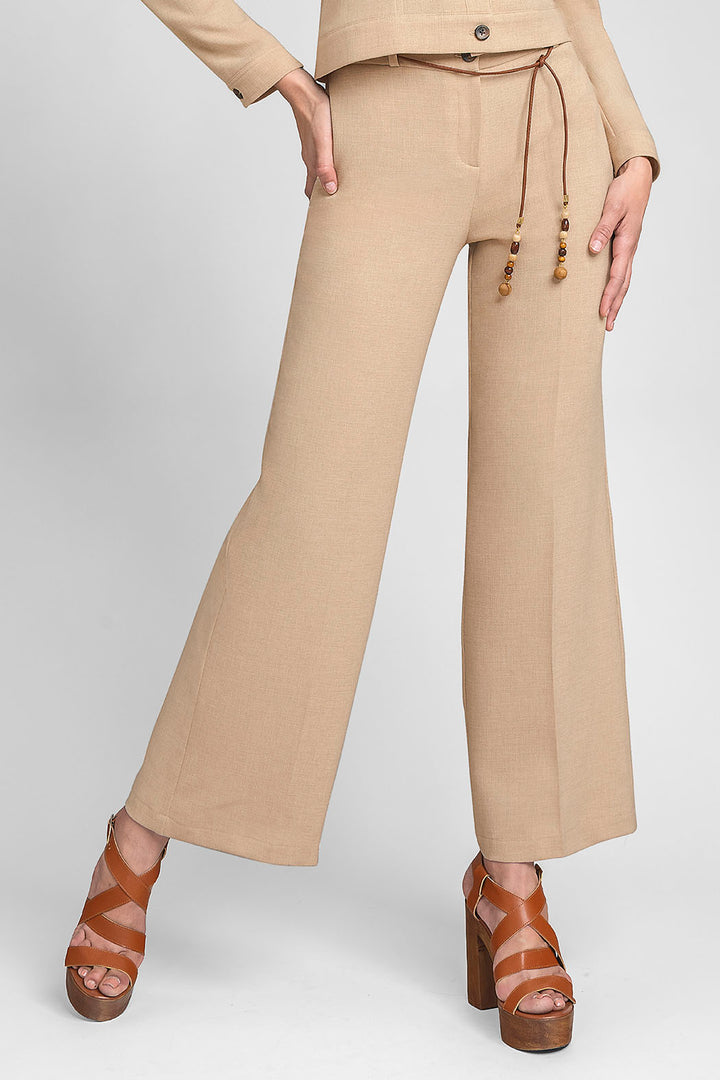Pantalon Corte Recto Con Resorte En Pretina Y Cinturon