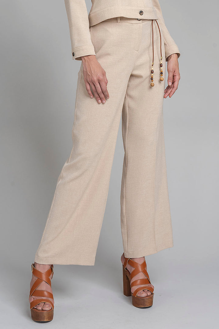 Pantalon Corte Recto Con Resorte En Pretina Y Cinturon