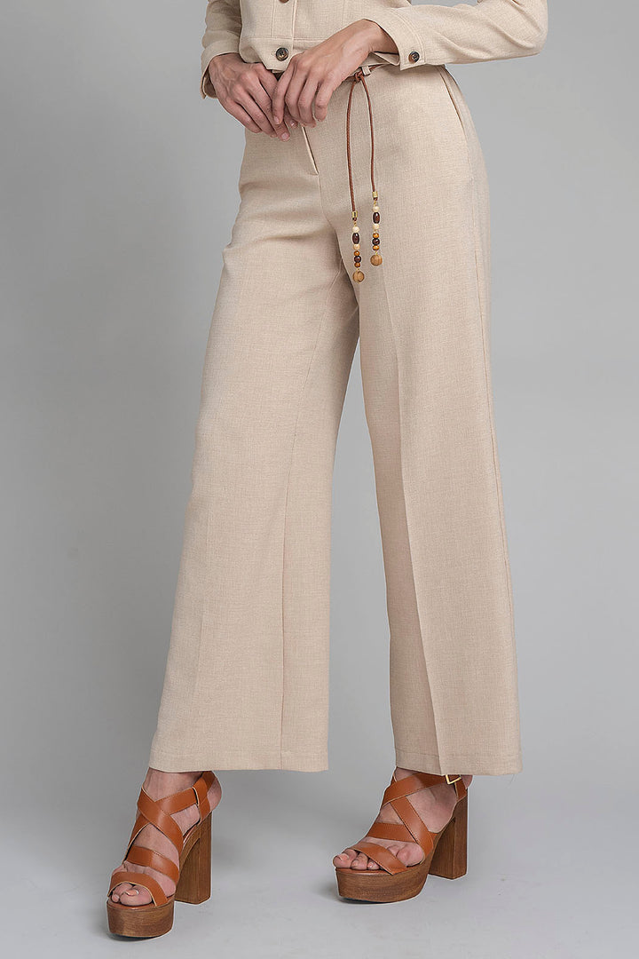 Pantalon Corte Recto Con Resorte En Pretina Y Cinturon