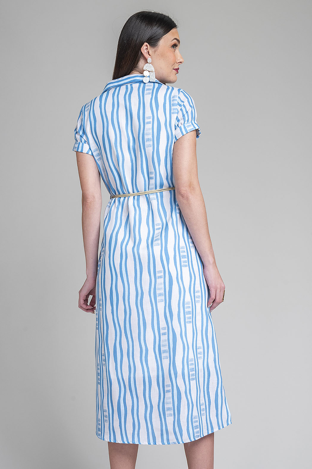 Vestido Camisero Con Estampado De Rayas