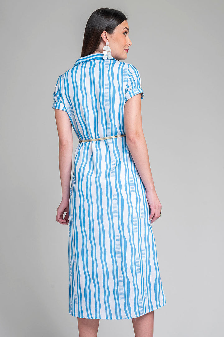 Vestido Camisero Con Estampado De Rayas