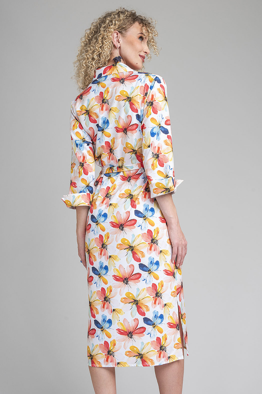 Vestido Camisero Con Estampado De Flores