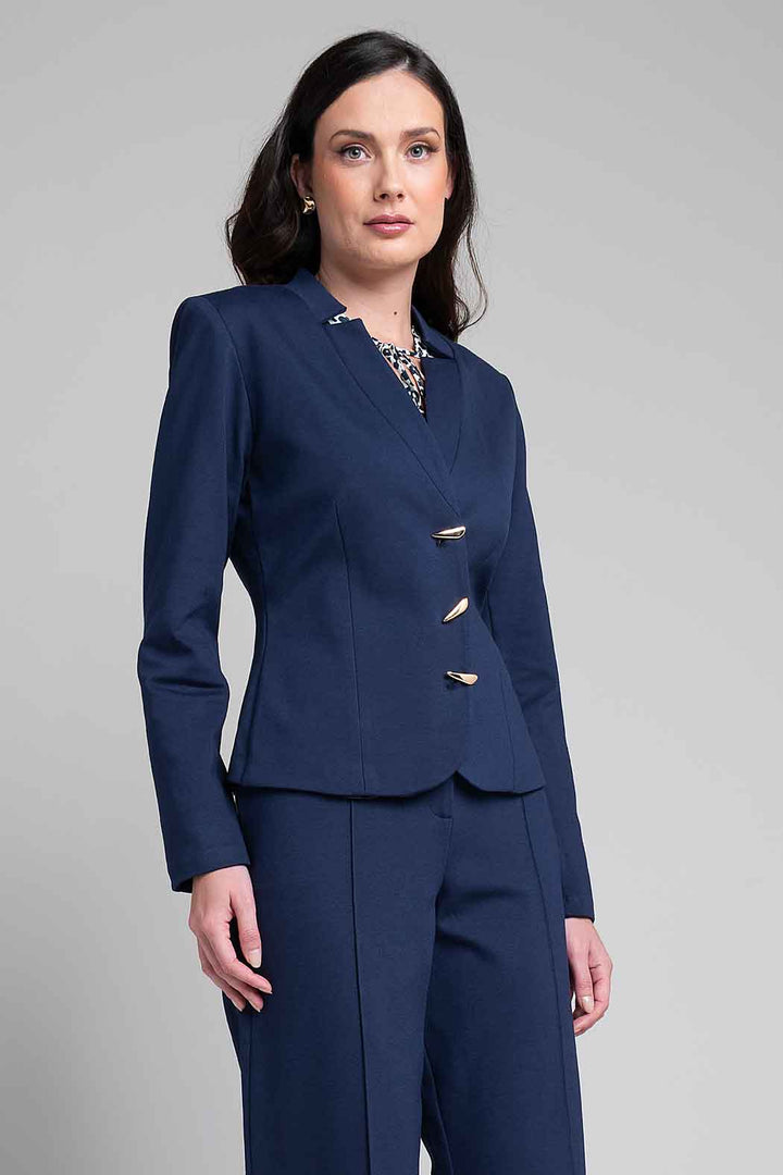 Saco Con Cuello Mao Y Botones Dorados