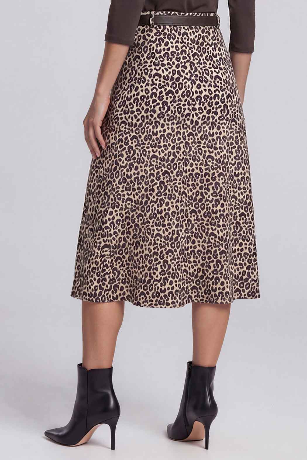 Falda Circular Con Estampado Animal Print