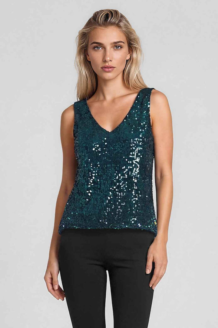 Blusa Sin Mangas Con Lestejuelas