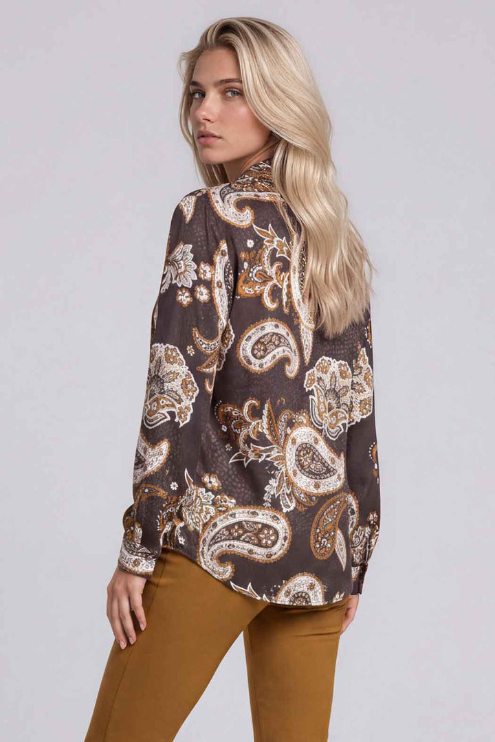 Blusa Estampada Con Escote V