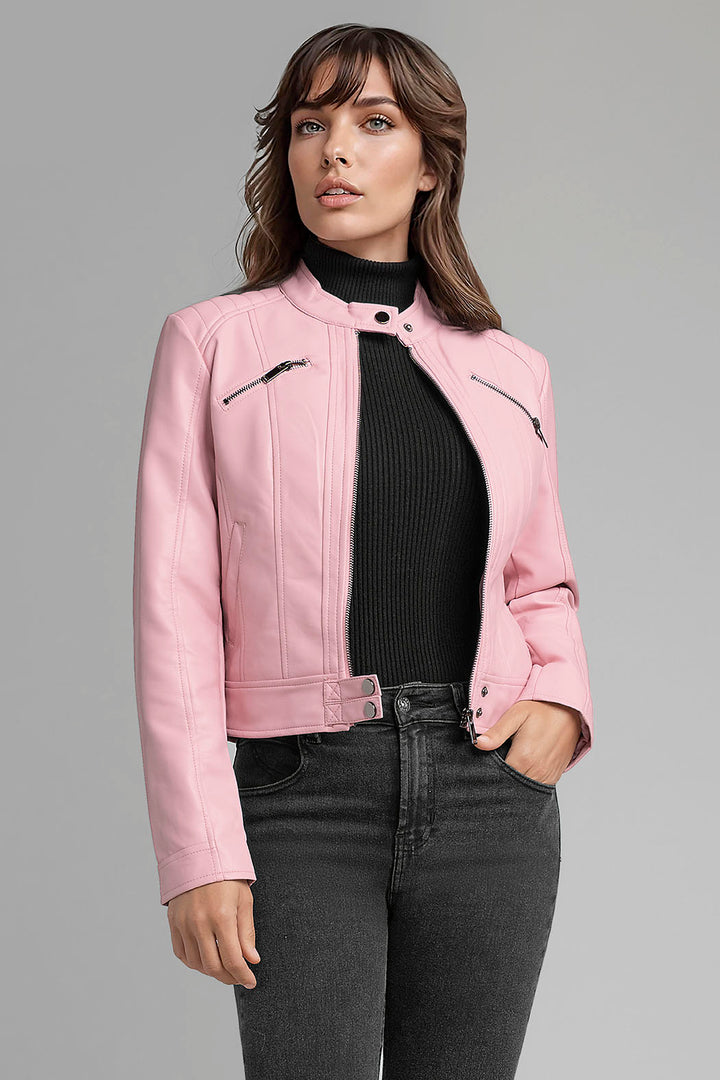 Chamarra De Vinil Con Cierre