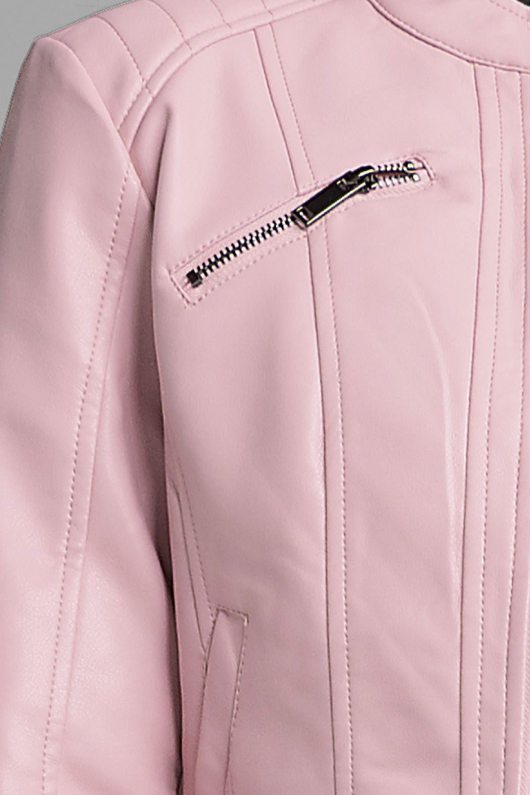 Chamarra De Vinil Con Cierre