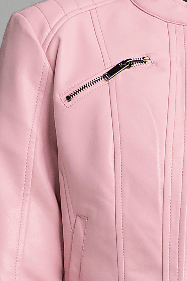 Chamarra De Vinil Con Cierre