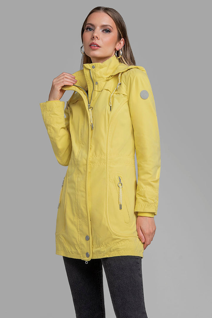 Chamarra Larga Con Capucha Desmontable