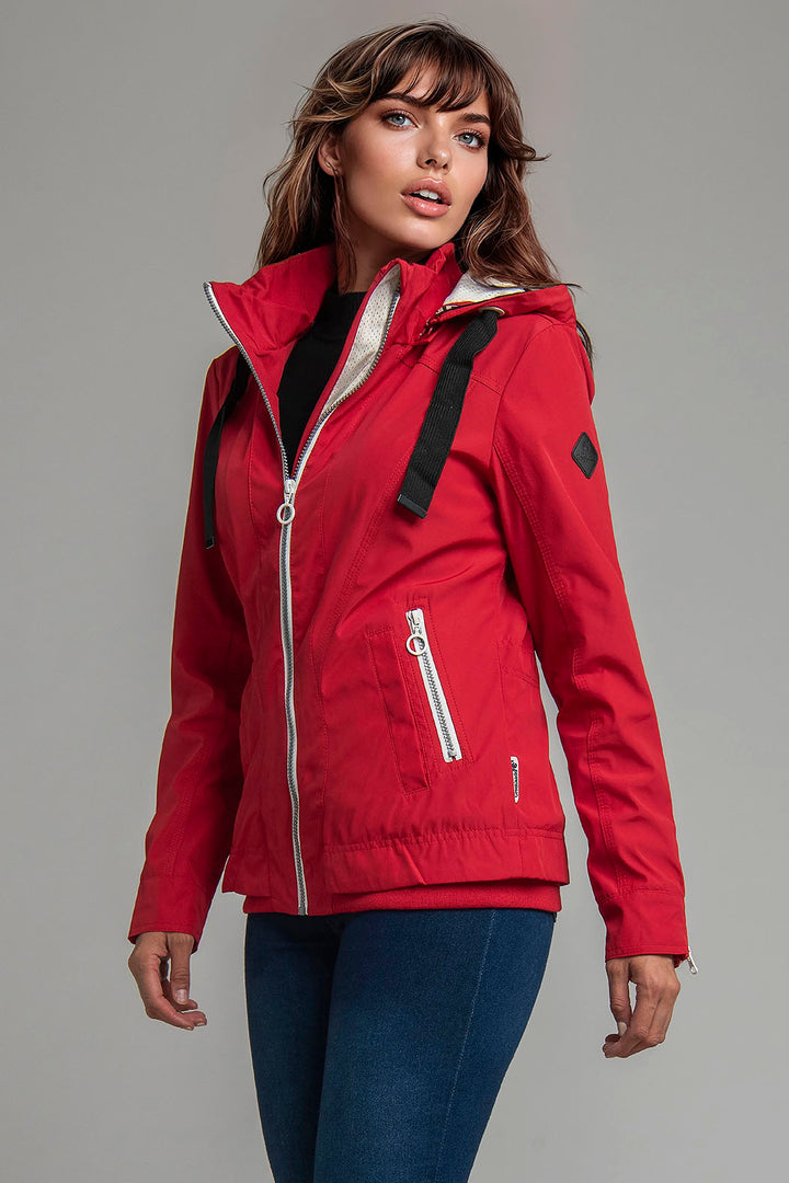 Chamarra Con Capucha Y Cierre Al Frente