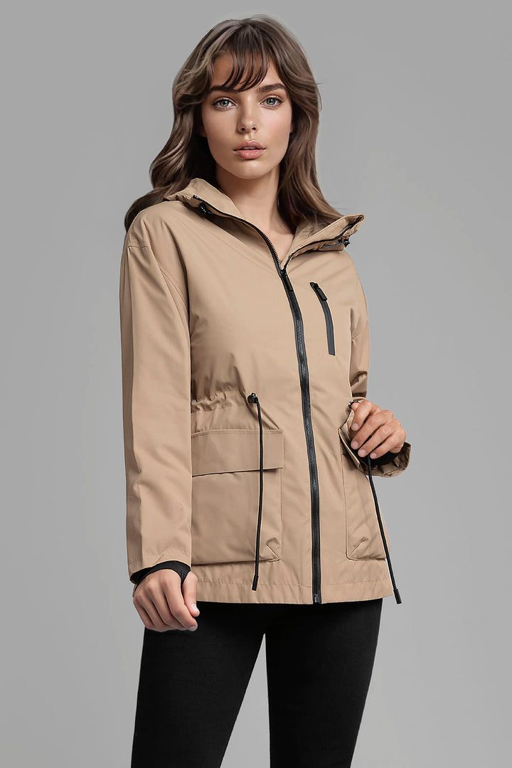 Chamarra De Pluma Con Capucha