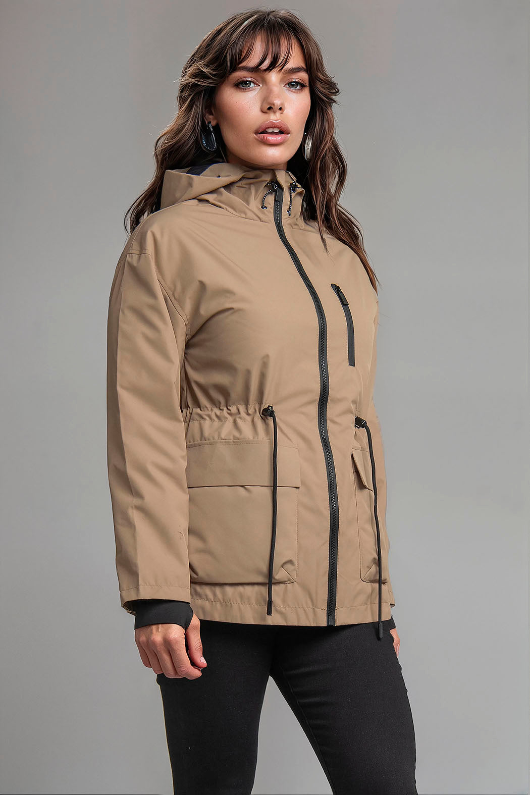 Chamarra De Pluma Con Capucha