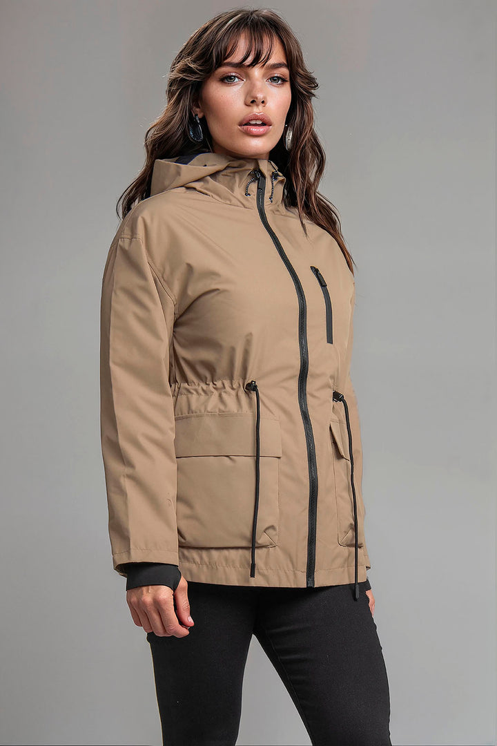 Chamarra De Pluma Con Capucha