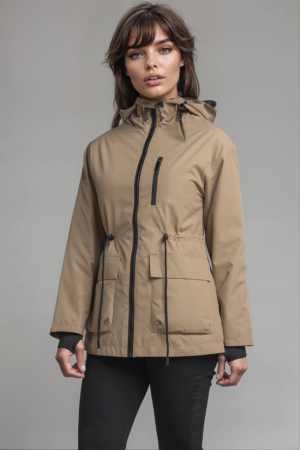 Chamarra De Pluma Con Capucha