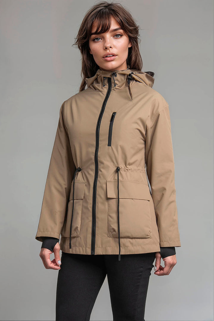 Chamarra De Pluma Con Capucha