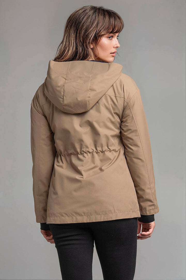 Chamarra De Pluma Con Capucha