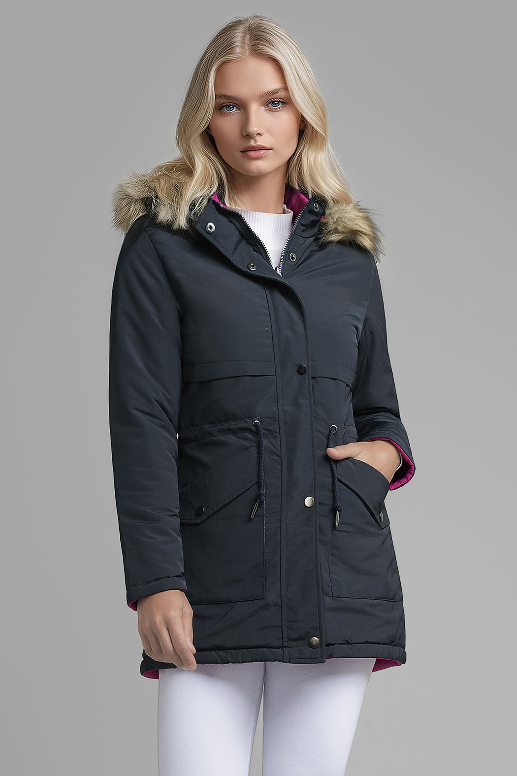 Chamarra Reversible Con Capucha