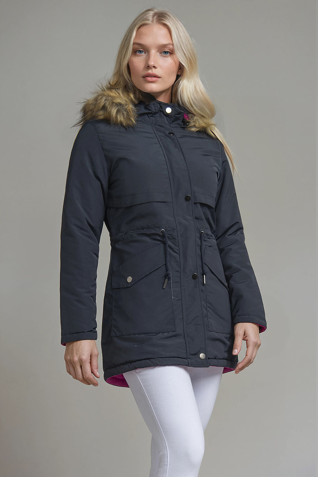 Chamarra Reversible Con Capucha